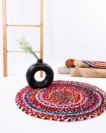 Natural Handwoven Round Jute Rug - Image 2
