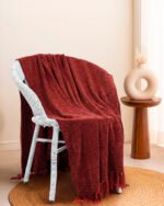 Luxury Rust Chenille Throw - Image 2