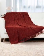 Luxury Rust Chenille Throw - Image 5