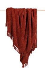 Luxury Rust Chenille Throw - Image 3