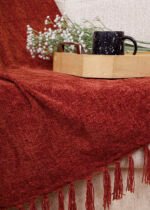 Luxury Rust Chenille Throw