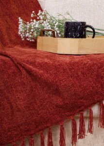 Luxury Rust Chenille Throw