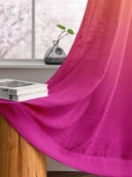 Printed Linen Textured Sheer Curtains