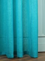 Printed Linen Purple-Teal Sheer Curtains - Image 3