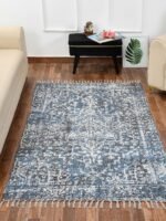 Handmade Blue-White Designed Rug - Image 5