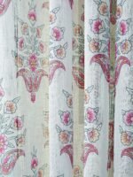 Printed Linen Multi Flower Sheer Curtains - Image 3