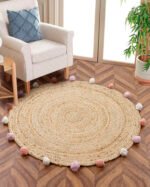 Round Jute Carpet Tri-color - Image 5