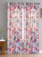 Contemporary Flower Sheer Curtains - Image 2