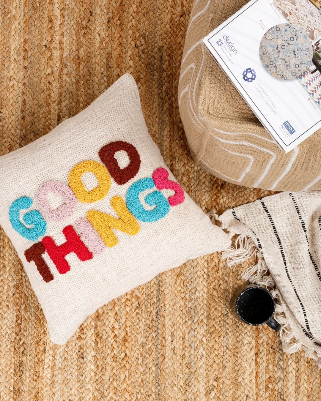 17 Handtufted Good-Things Cushion Cover - Image 1