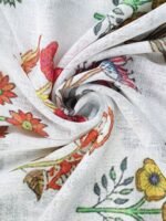 Printed Linen Multiple Flower Sheer Curtains - Image 2