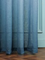 Printed Linen Yellow-Grey Sheer Curtains - Image 5
