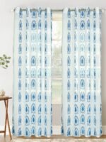 Printed Linen Pattern Sheer Curtains - Image 2