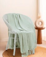 Luxury Mint Chenille Throw - Image 2