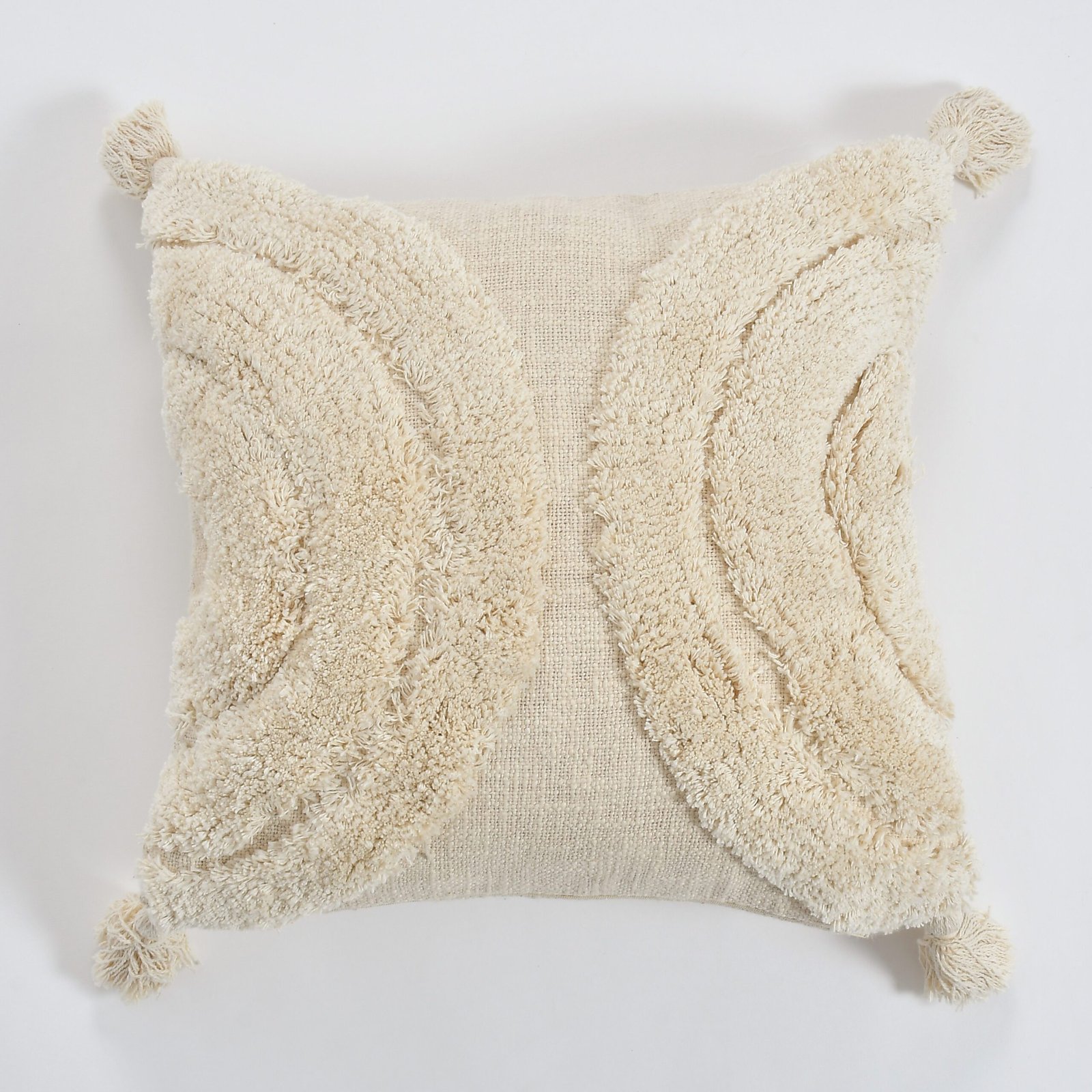 2 Handmade Decorative Offwhite Boho Cushion Covers - Image 1