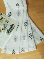 Printed Linen Green Leaves Sheer Curtains - Image 2