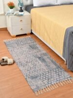 Handmade Grey Designed Printed Rug - Image 3