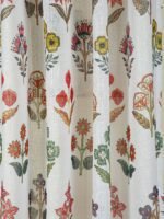 Printed Linen Multiple Flower Sheer Curtains - Image 4