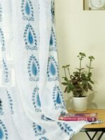 Printed Linen Pattern Sheer Curtains - Image 3
