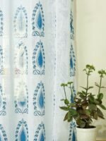 Printed Linen Pattern Sheer Curtains - Image 4