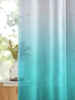 Printed Linen Sky-White Sheer Curtains - Image 4