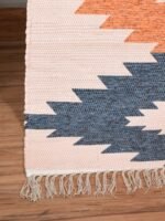 Handmade Creamy Multicolor Designed Rug - Image 4
