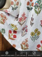 Printed Linen Multiple Flower Sheer Curtains