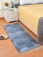 Handmade Modern Blue Designed Rug - Image 3