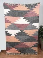 Handmade Dark Multicolor Designed Printed Rugs - Image 3