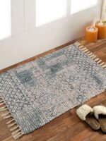 Handmade Grey Designed Printed Rug - Image 4