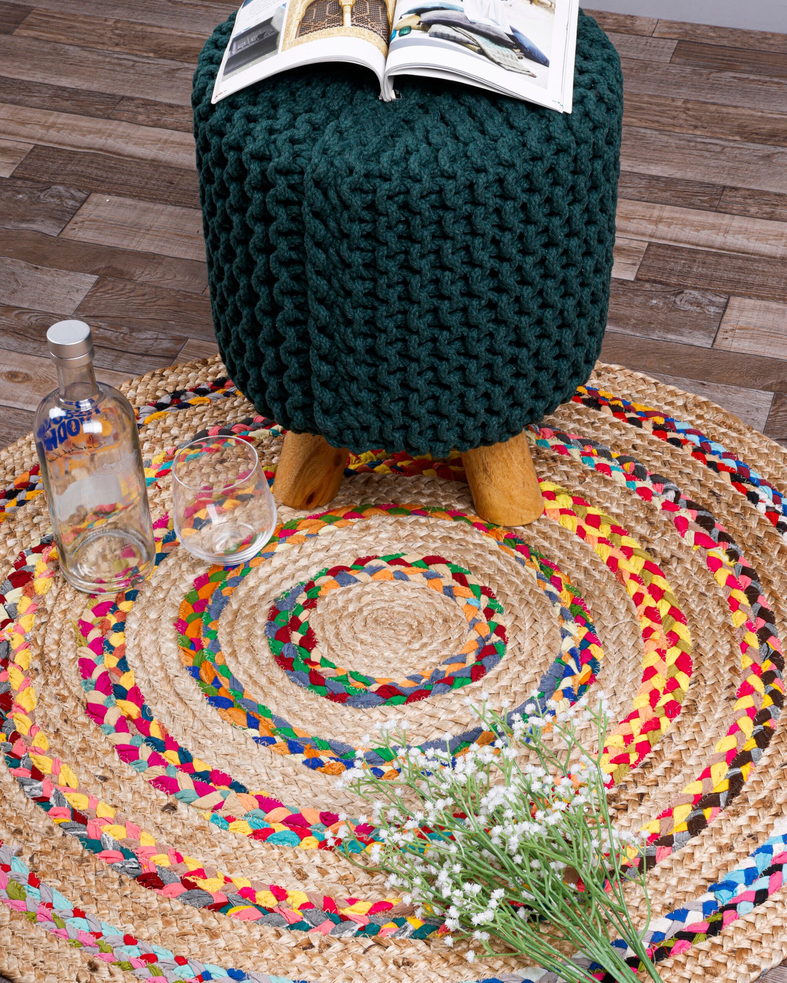 3 (5) Natural Round Jute | Traditional Carpet - Image 1