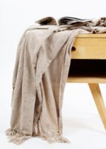 Luxury Beige Chenille Throw - Image 5