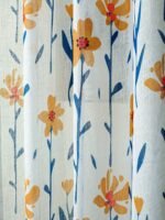 Printed Linen Flower Pattern Sheer Curtains - Image 2