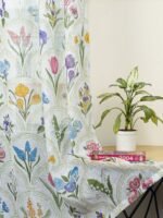 Printed Multicolor Flower Design Sheer Curtains - Image 3
