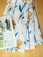 Printed Linen Flower Pattern Sheer Curtains - Image 5