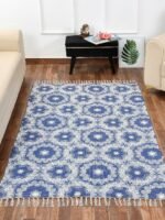 Handmade Blue-White Pattern Rug - Image 4
