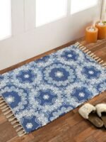 Handmade Blue-White Pattern Rug - Image 2