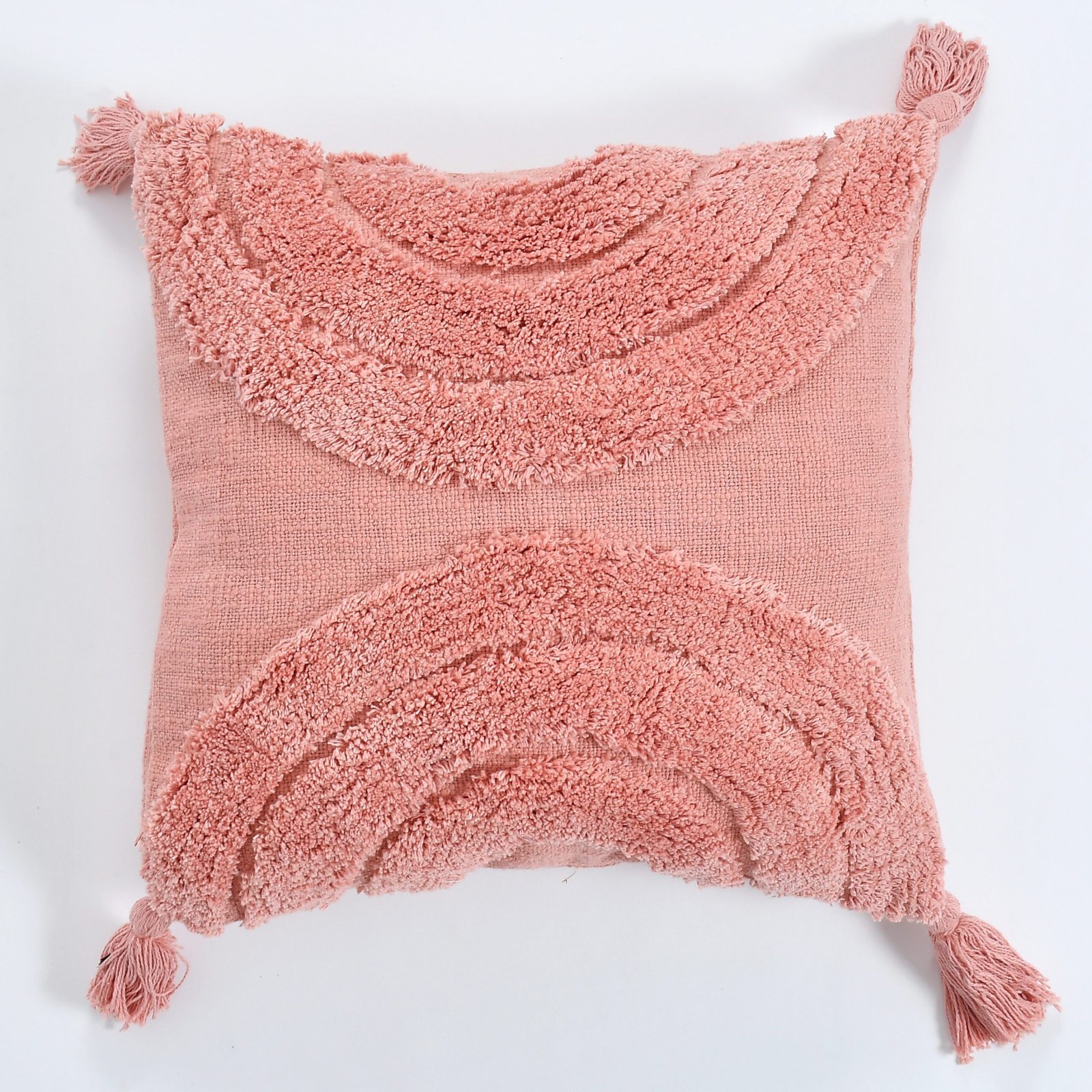 4 Handmade Decorative Peach Boho Pillow Covers - Image 1