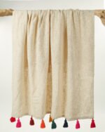 Cotton Off White Multicolor Throw Blanket - Image 3