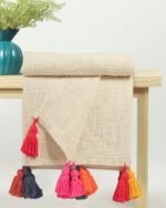 Cotton Off White Multicolor Throw Blanket - Image 4
