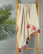 Cotton Off White Multicolor Throw Blanket - Image 5