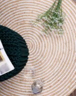 Natural Handwoven Round Jute Rug - Image 4