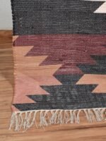 Handmade Dark Multicolor Designed Printed Rugs - Image 4