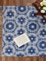 Handmade Blue-White Pattern Rug