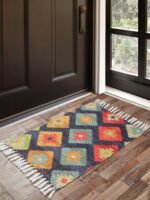 Handmade Multicolor Cotton Modern Rug - Image 4