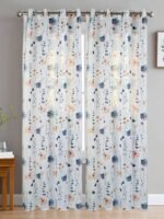 Printed Flower Design Curtains - Image 2