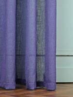 Printed Linen White-Purple Sheer Curtains - Image 5