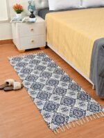 Handmade Blue-White Pattern Modern Rug - Image 3