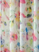 Printed Linen Multicolor Flower Sheer Curtains - Image 2