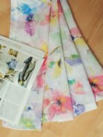 Printed Linen Multicolor Flower Sheer Curtains - Image 3