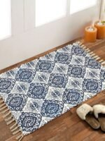 Handmade Blue-White Pattern Modern Rug - Image 4